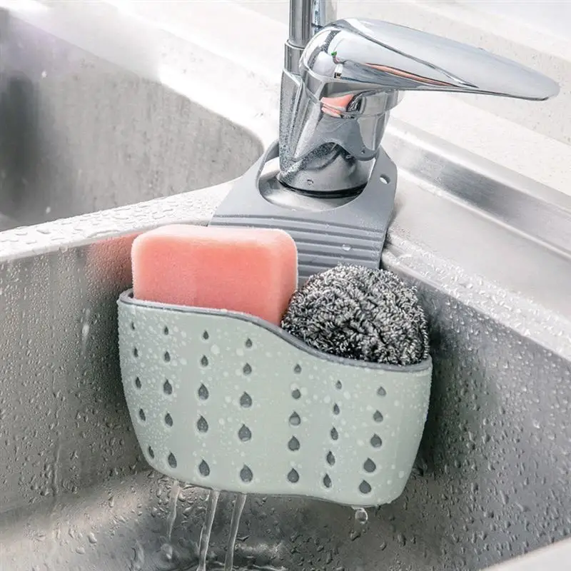 

New Sink Shelf Soap Sponge Drain Rack Plastic Storage Basket Faucet Holder Sink Caddy Organizer For Kitchen Bathroom Accessories