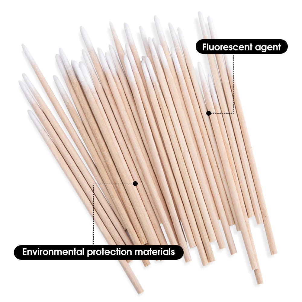 Палочки Деревянные ватные палочки для чистка ушей подводка глаз бровей губ тату