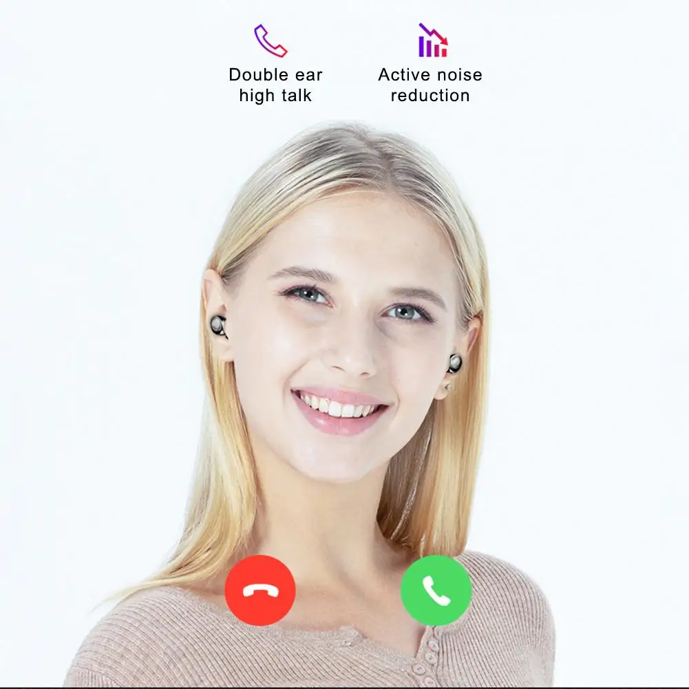 V12 с мощным цифровым дисплеем, сенсорные мини беспроводные bluetooth-наушники с двумя ушками, Bluetooth 5,0 TWS наушники