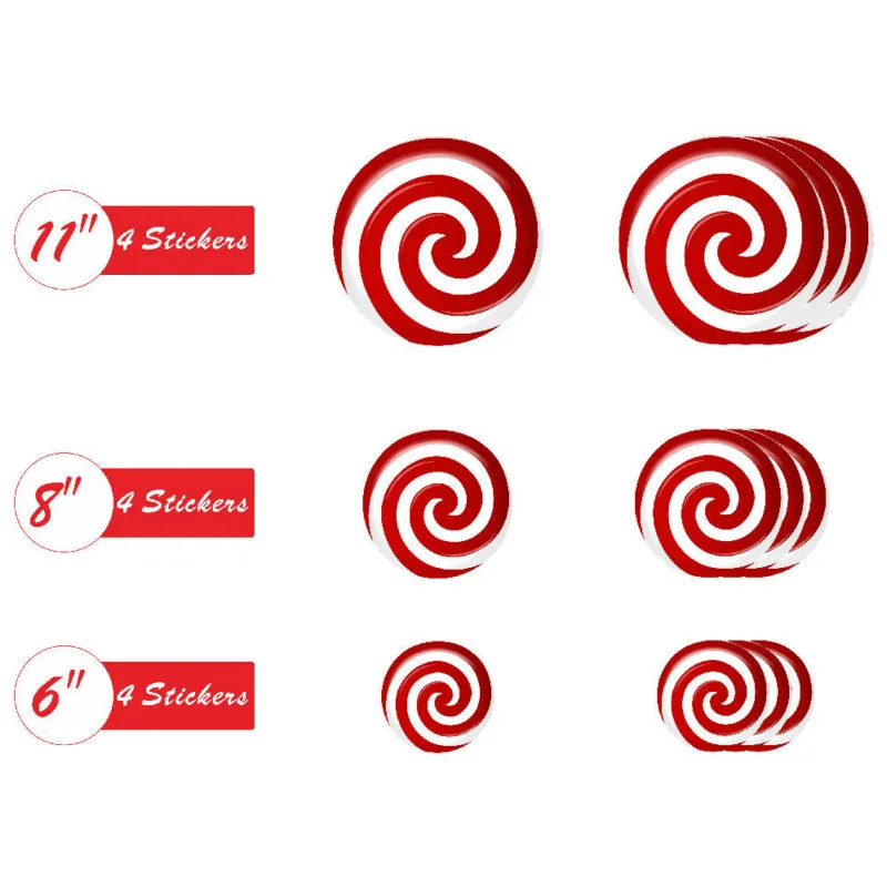 12 шт Рождественская конфетная наклейка Самостоятельная Наклейка круглая