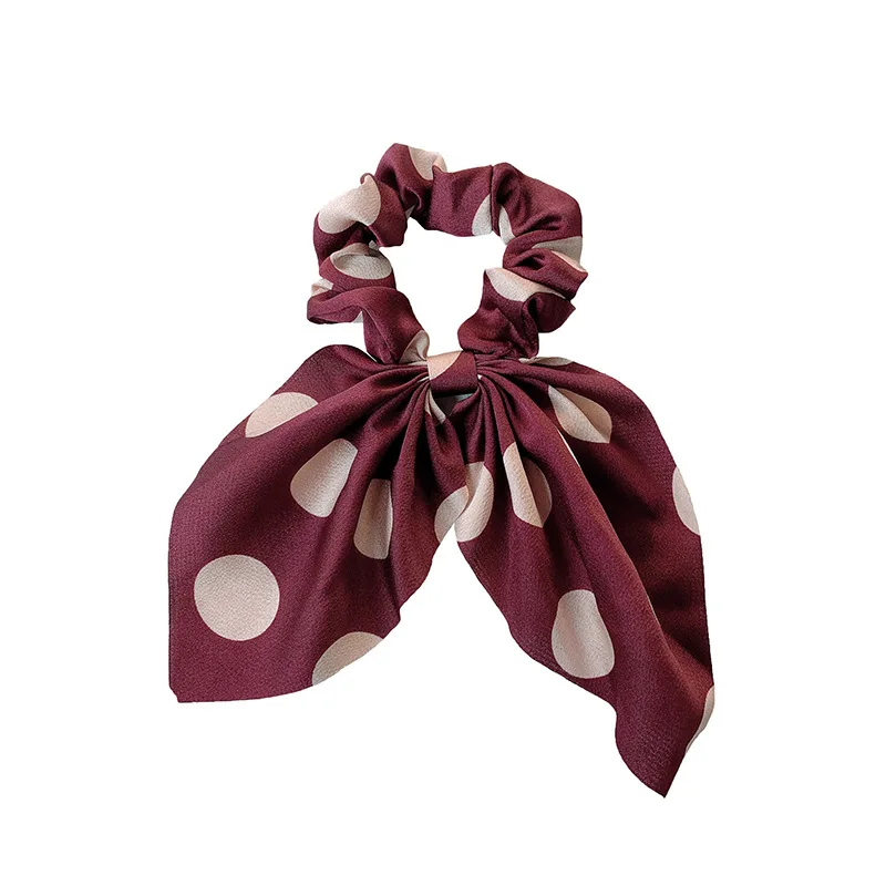

Cute Solid Color Dot Rabbit Ear Elastic Hair Bands Big Bow Women Hair Scrunchies Rope Ties for Girls Fashion Hair Accessories