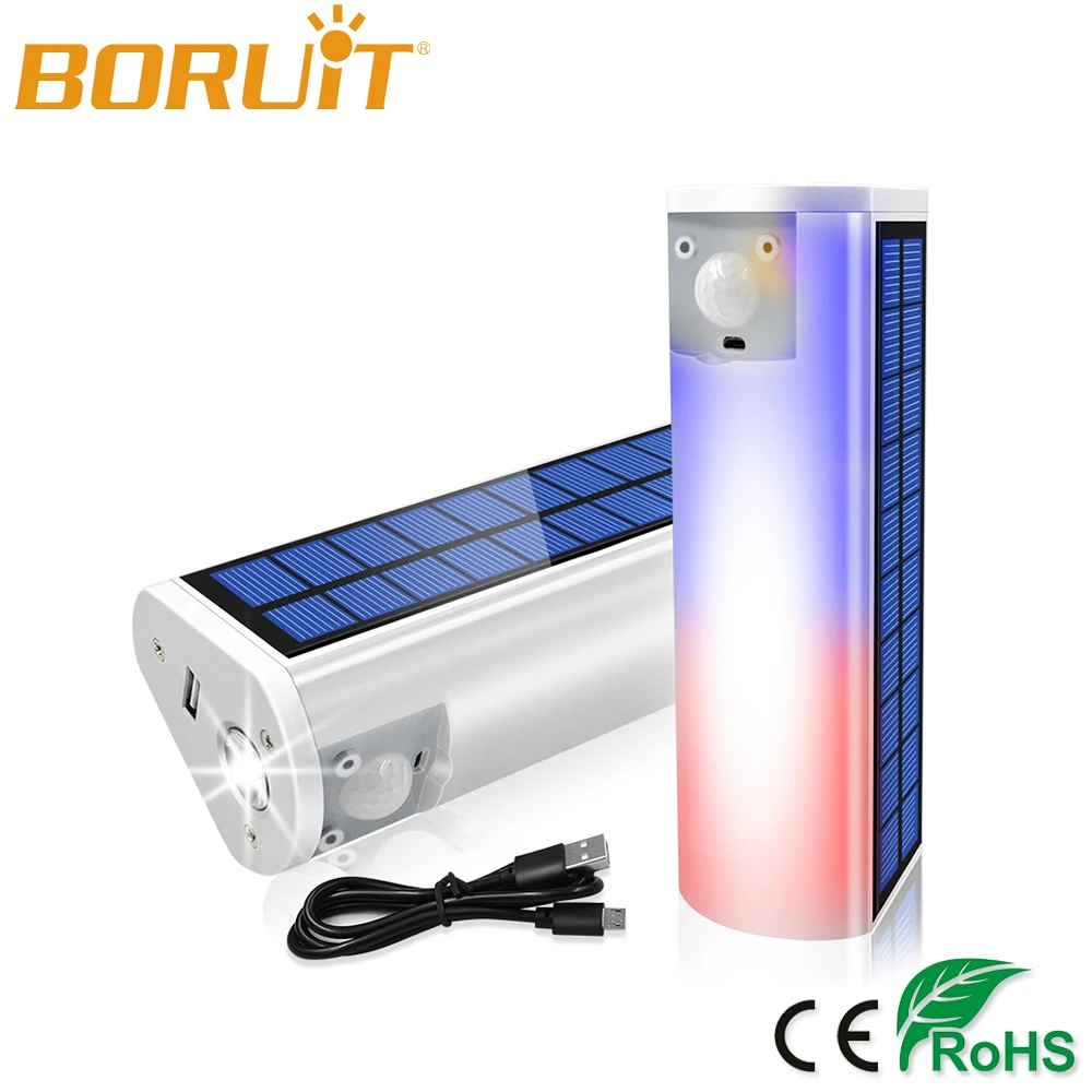Цена Светодиодный фонарь BORUIT на солнечной батарее для кемпинга, USB, портативный фонарь для палатки для кемпинга, отключения питания, рыбалки, пеш...