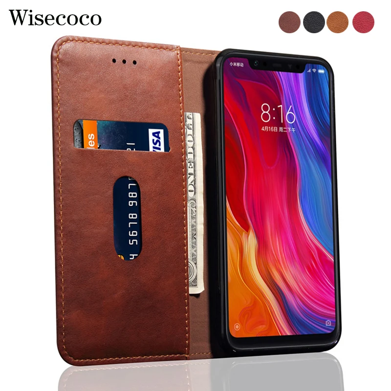 Флип чехол для Xiaomi Mi 9 9t A2 LITE 6X F1 Роскошный кожаный бумажник с подставкой Redmi K20 6A 8A
