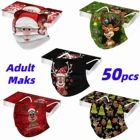 Рождественская маска для взрослых маски смешанные одноразовые маски 3-слойная Нетканая маска для детей Защитные дышащие маски для детей