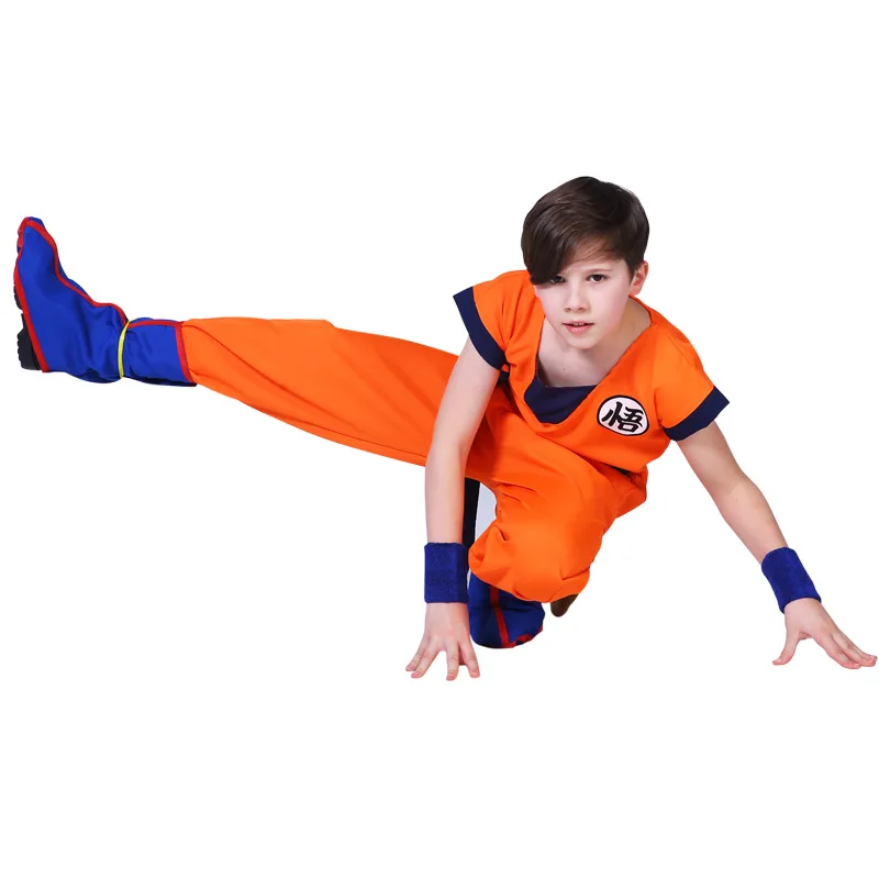 Anime Holiday Suits Son Goku Carnival anime Cosplay Costumes Top/Pant/Belt/Tail/wrister/Wig For Adult Kids images - 6