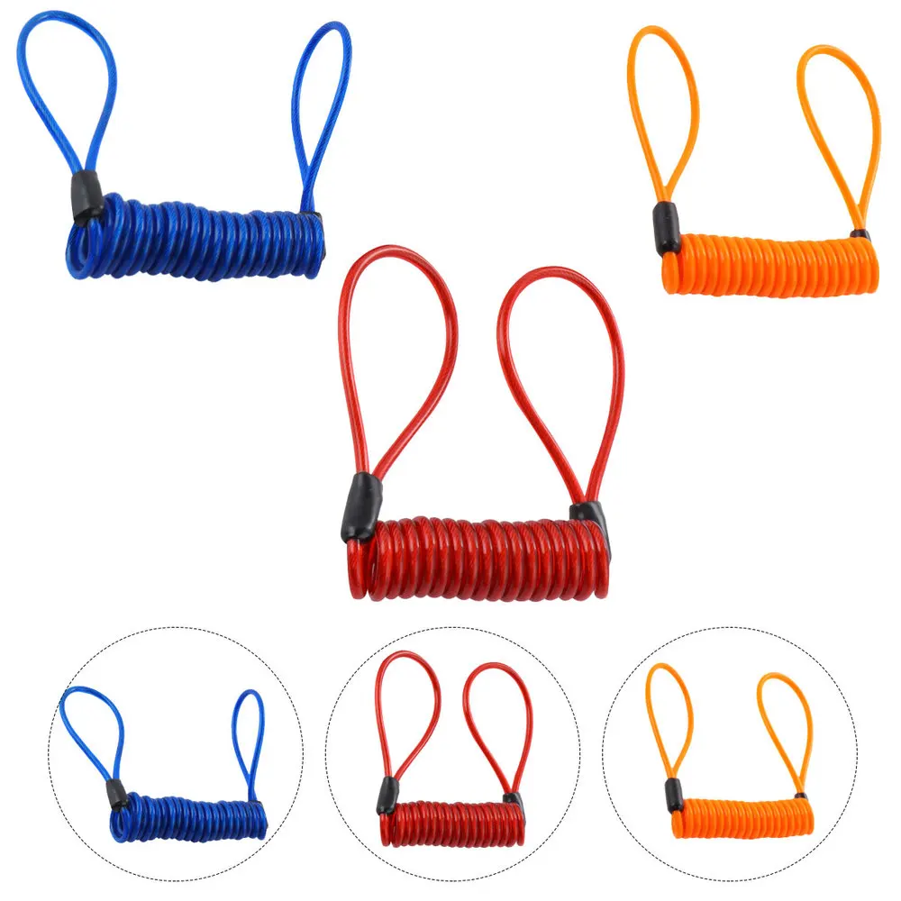 

3pcs Bike Steel Cable Disc Lock Cables Reminder Rope(Red, Yellow, Blue)