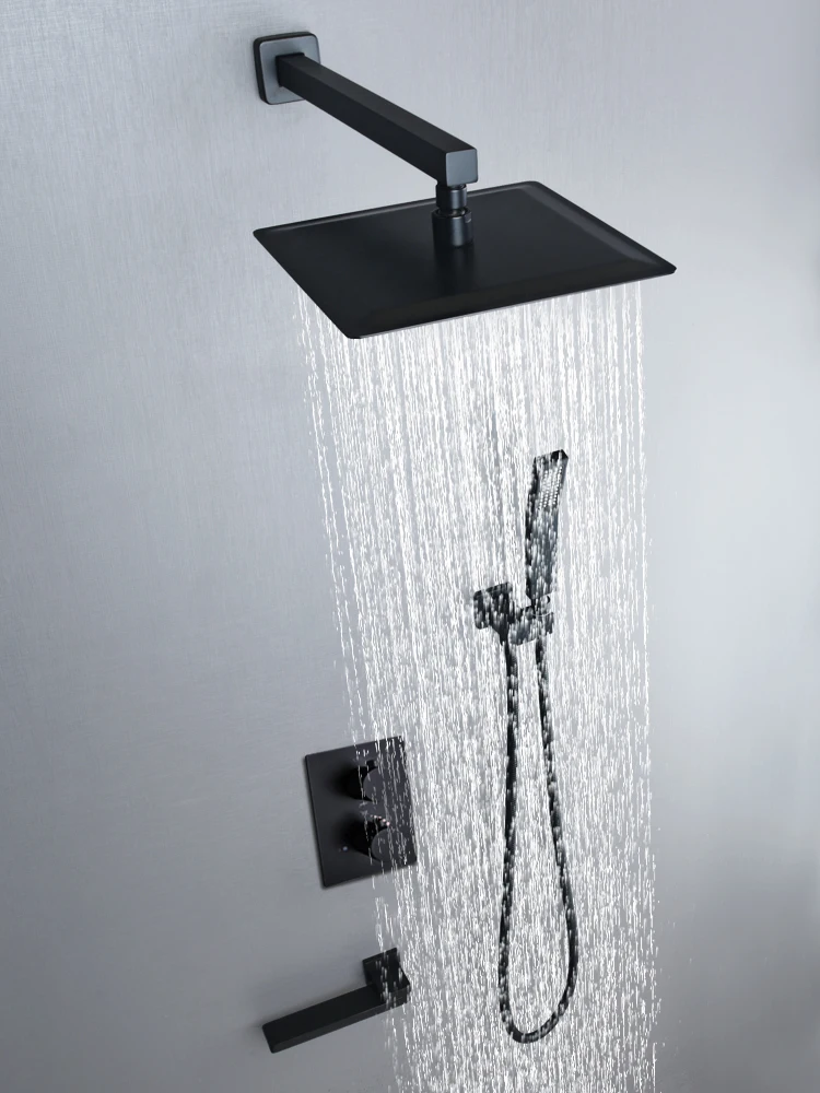 thermostatic bathroom shower faucet in wall brushed gold bath and shower faucet set thermostatic mixer bath and rainfall shower free global shipping