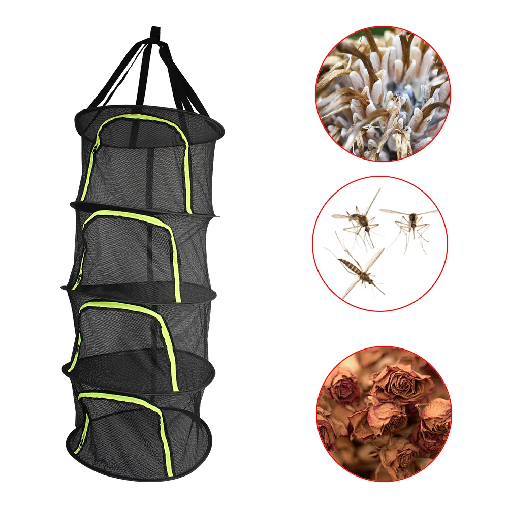 

4-слойная сушилка для трав, органайзер для растений, цветов, фасоль, сушилка, мешок, сетчатая Складная Сушилка