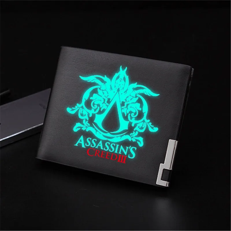 Новое поступление, кошелек для игры Assassins, черная светящаяся Сумочка унисекс, подарок для подростков, Модный стильный мужской кошелек из искусственной кожи - Color: Style1-S-Luminous