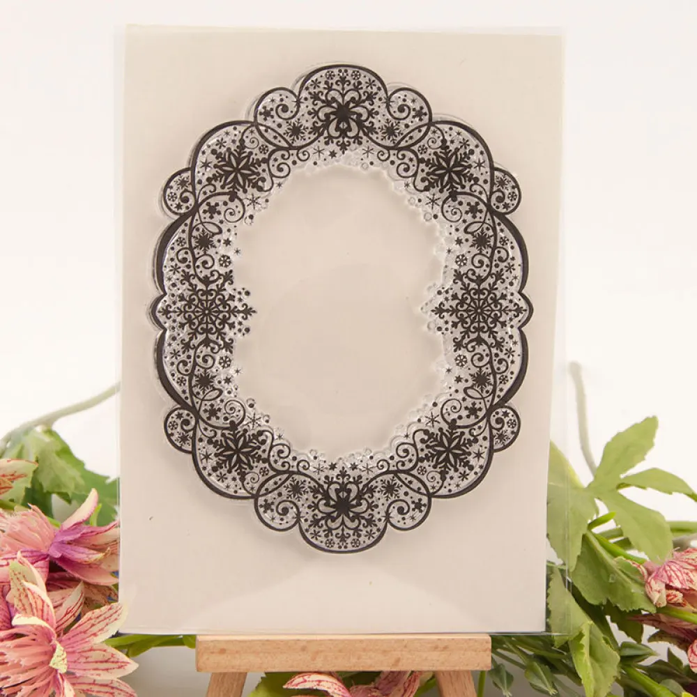 

Snowflake Ring 2020 New Scrapbooking For Paper Making Christmas Embossing Frame Card Craft Clear Stamps