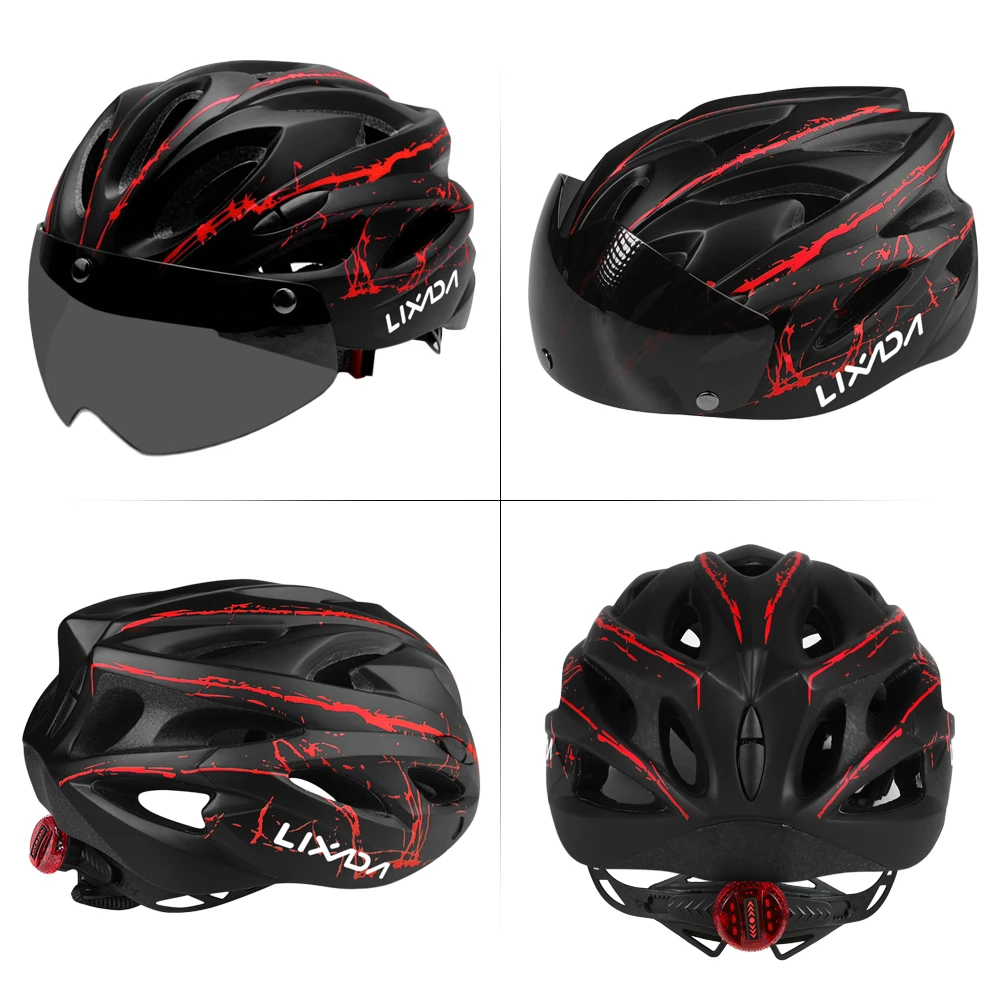 Велосипедный шлем Lixada со съемными магнитными очками светодиодный светильник