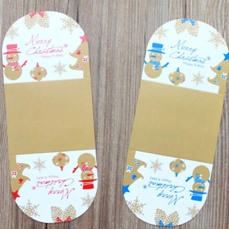 

50pcs/set Bell Snowman Christmas Cello Cellophane Gusset Favour Party Gift Bags Candy Cookie Present Packing