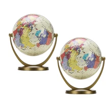 2xmulti-направленный вращающийся глобус Дети образовательный Globe-10.6cm Dia Белый