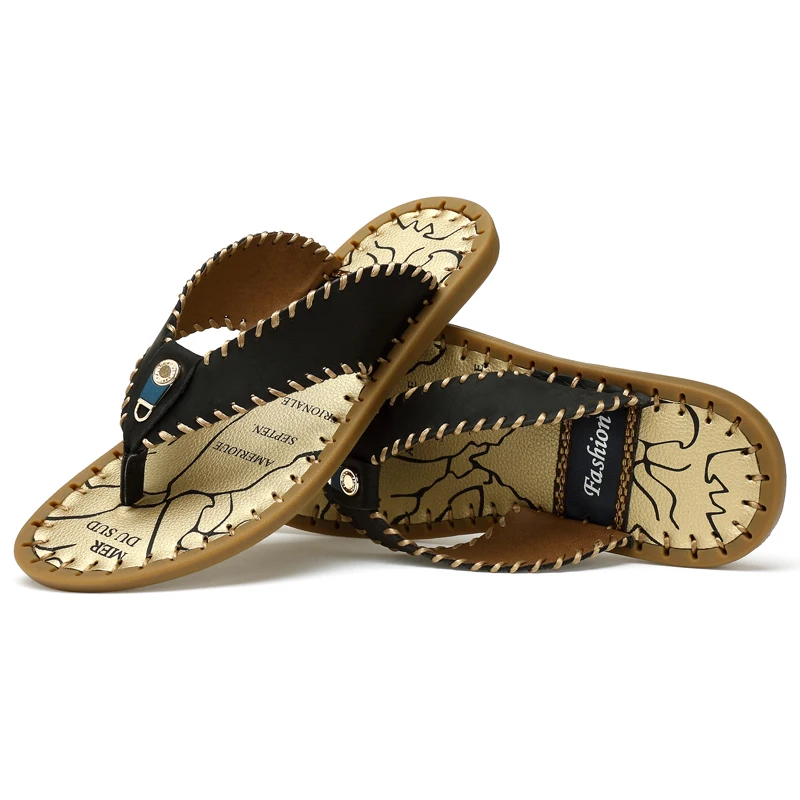 Тапочки для подростков Вьетнамки мужчин Мягкая дизайнерский шлепанцы Сезон лето