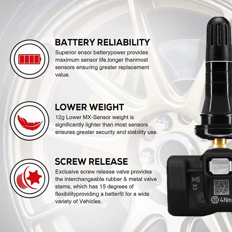 Autel TPMS MX-Sensor 2 в 1 клон-able программируемый 315 МГц 433 датчик s для TS501/TS508/ITS600 инструмент