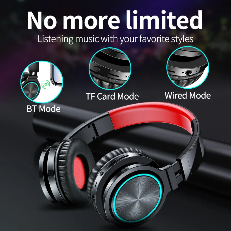 Беспроводные наушники Picun B12 Bluetooth 5 0 с 7 цветной светодиодной подсветкой время