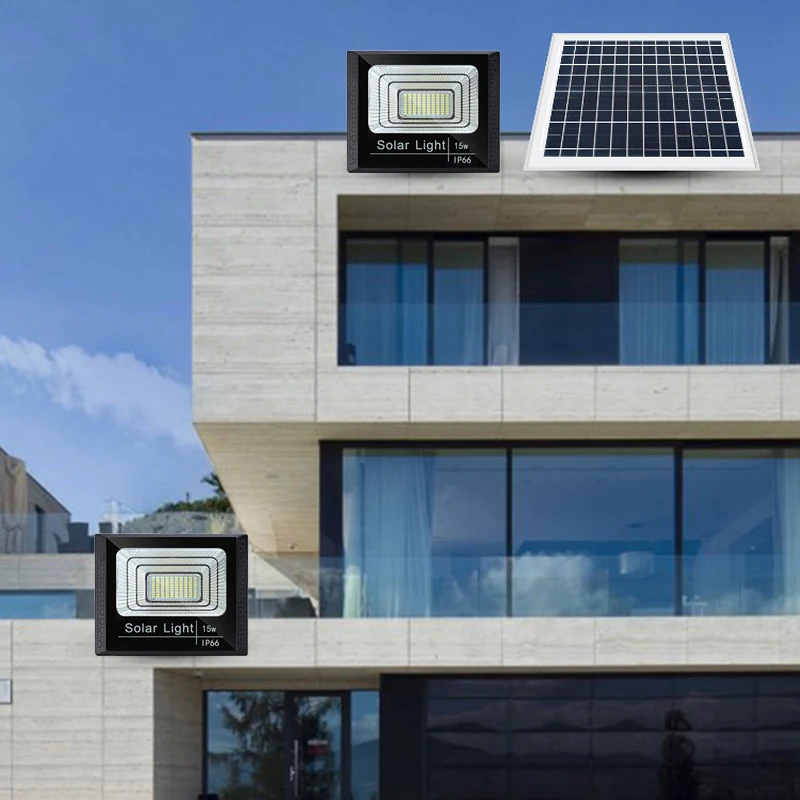 Двойной головкой Солнечный Лампа 15 Вт светильник супер яркий 12000 мАч батарея