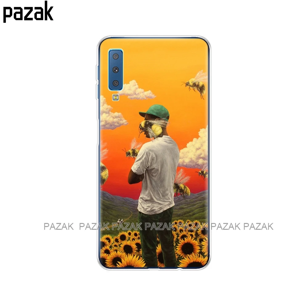 Силиконовый чехол для Samsung Galaxy A7 2018 телефона задняя крышка с красочным принтом A750
