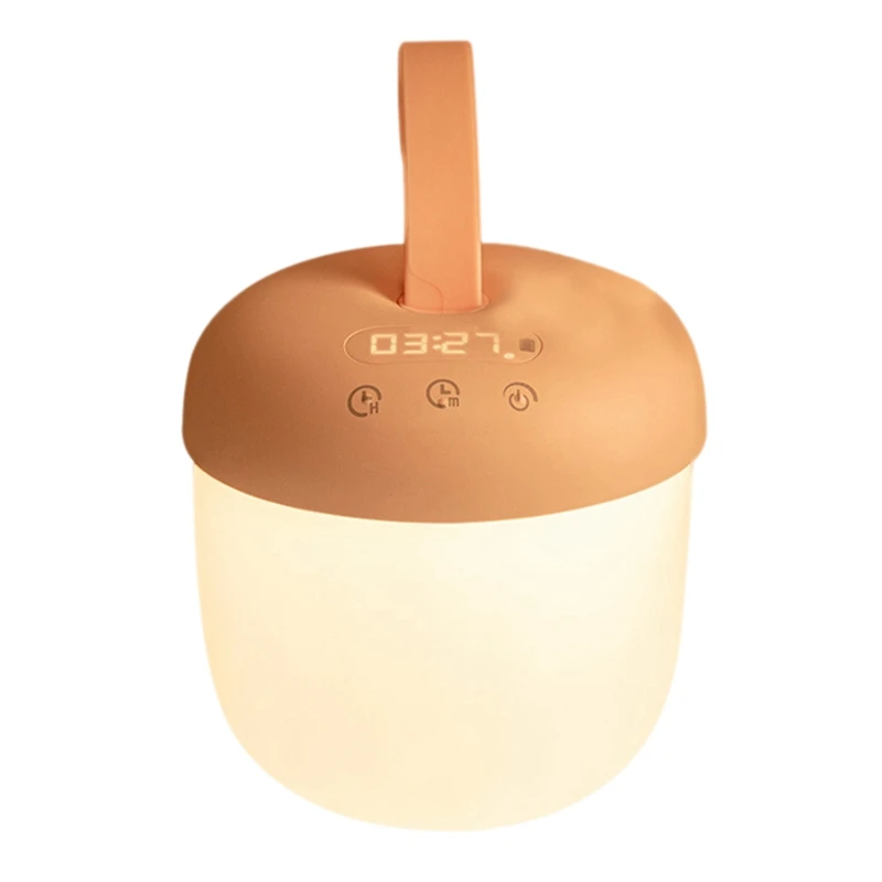 

Smart Mother And Baby Light Night Light Rechargeable Built-In Battery Cold And Warm White Light With Digital Clock Beige