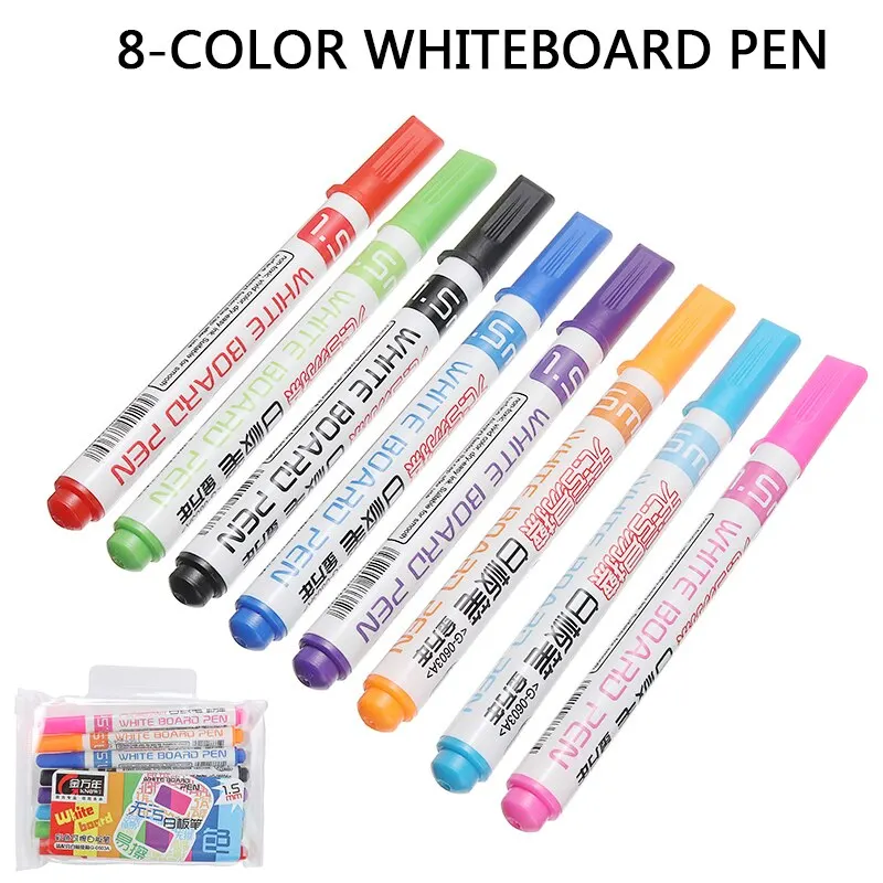 

Нетоксичные маркеры для белой доски, набор маркеров, детские ручки для рисования, товары для творчества и письма, 8 цветов