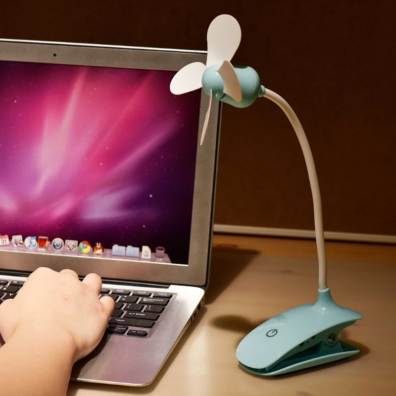 

Mini Portable USB Rechargeable Touch Swith Electric Fan Desk Clip Air Cooler New M2EE