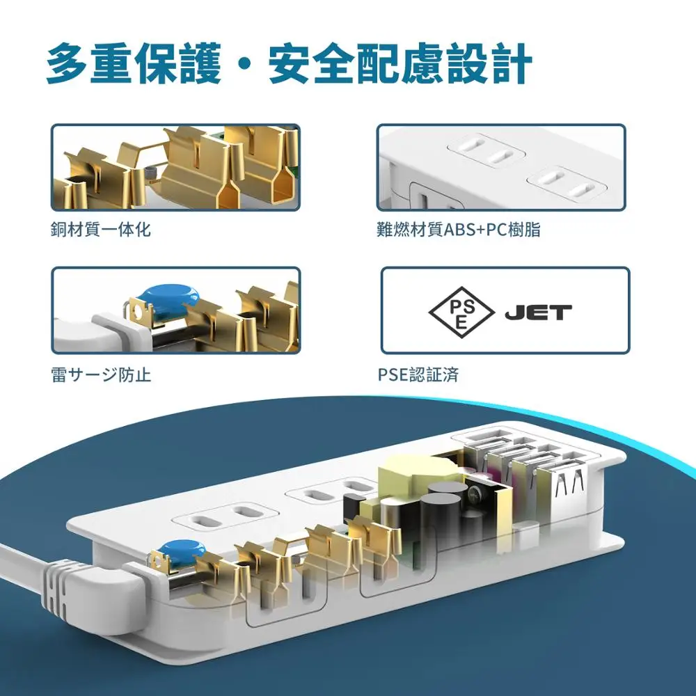 Японская штепсельная вилка NTON POWER умная лента питания с вращающейся вилкой 24 Вт USB