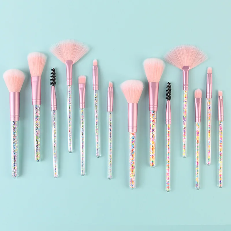 

HZHAN New 7-piece makeup brush set, crystal sequin handle, high gloss brush, eye shadow brush, makeup brush, beauty tools makeup