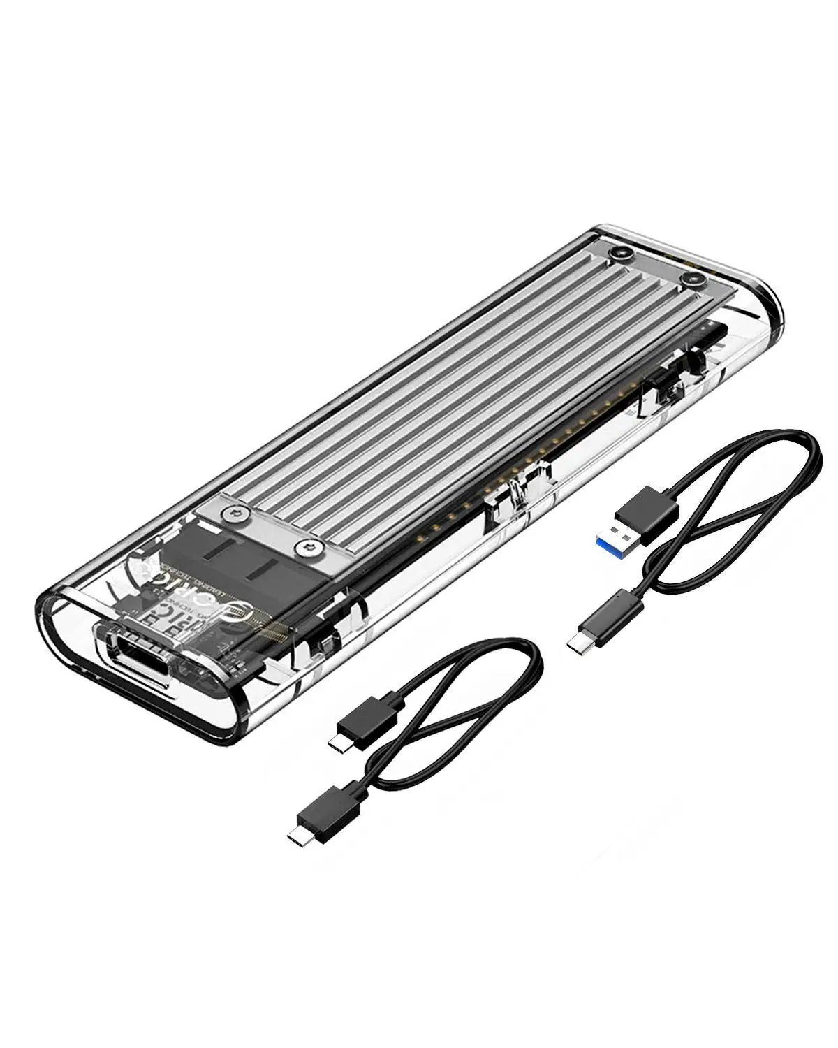 Sliver NVMe Case ORICO M.2 SSD Case M.2 USB M Key NVMe SSD Enclosure Transparent Hard Drive Disk for M2 NVMe SSD Enclosure Type C 3.1M2 SSD Case - Цвет: Sliver NVMe Case