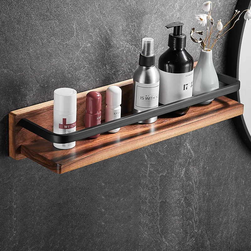 walnut wood black bathroom hardware set towel rack toilet paper holder towel bar robe hook bathroom accessories free global shipping