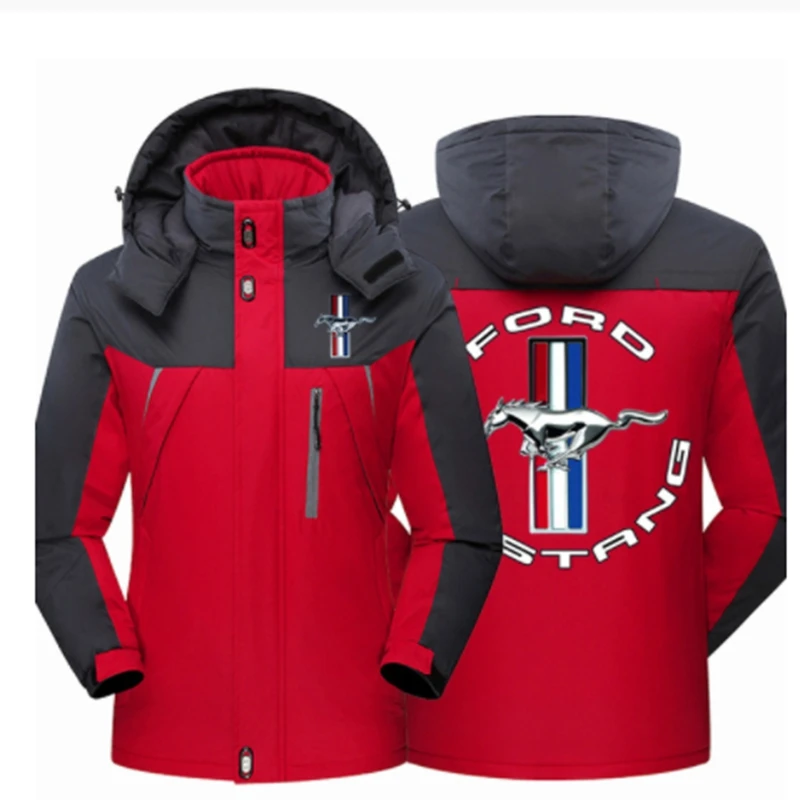 

2021NEW Men's for Mustang Thick Outwear Overcoat Jacket Winter Waterproof Mountaineering Windproof Hoodies Parka Coat