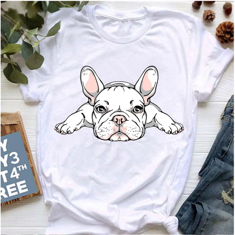 Camiseta с принтом собаки мопса для женщин Remera De манга Corta Ropa Ulzzang Harajuku Para Mujer - купить