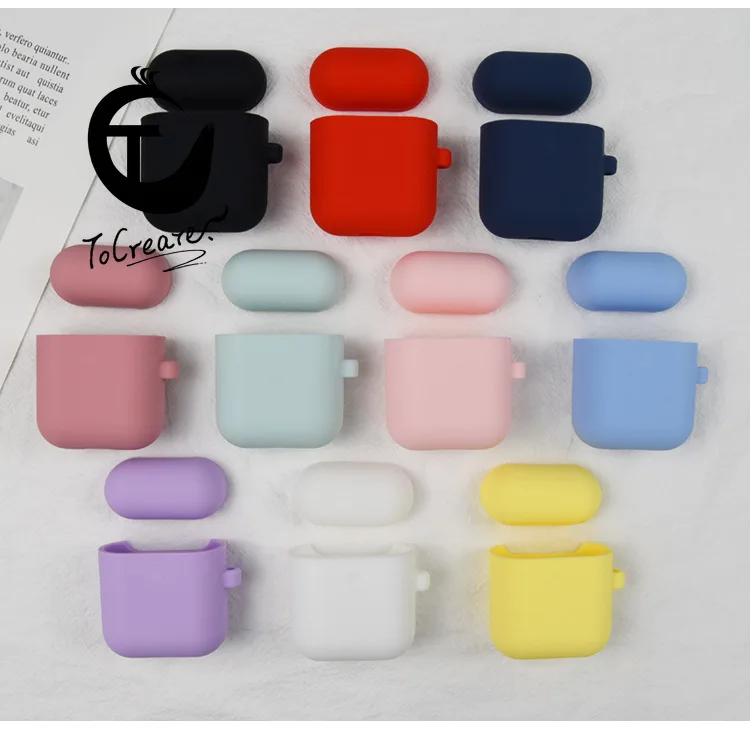 

AirPods Protective Case for One and Two Generations Universal Earphone Sleeves WIth Finger Ring Silicone Thickening Split Tiny