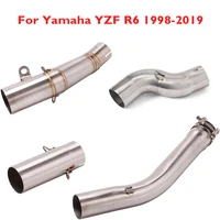 for yamaha yzf r6 1998 2019 motorcycle exhaust connecting tube pipe mid middle pipe tube slip on yzf r6