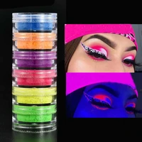 6 colors neon phosphor eye shadow powder pigment diy fluorescent glitter nail powder set manicure luminous nail decorations
