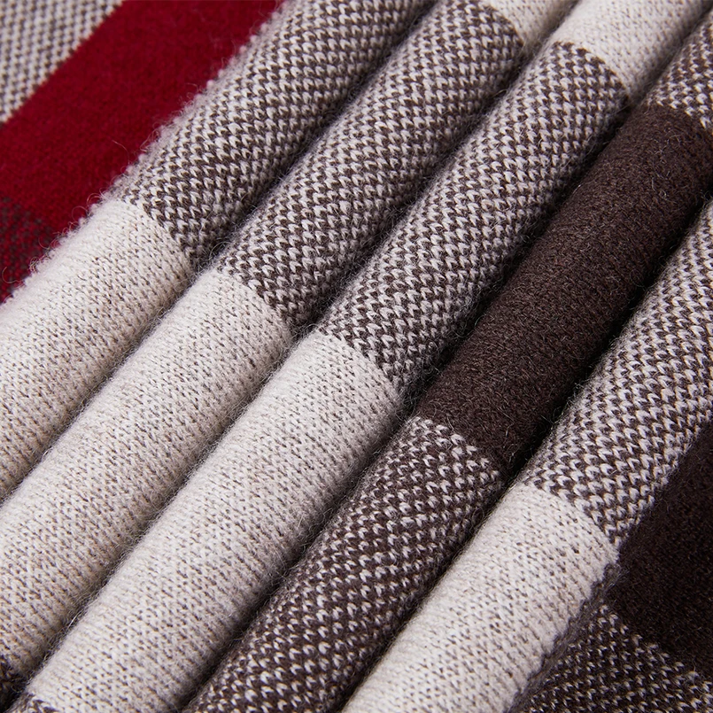 NEW Fashion Men Scarfs Lattice Striped Wool Scarf Black Khaki Winter Man Cashmere Scarf Business Casual Gift Scarf High Quality