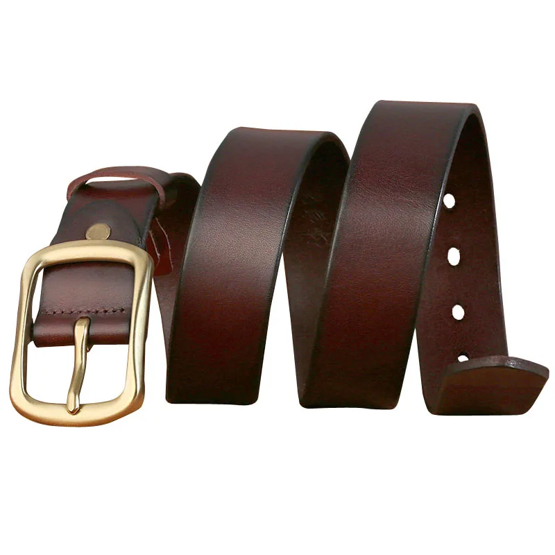 

Fashion Men style Belt Cow genuine leather belts for men vintage brown cowboy male belt designer high quality 3.5cm