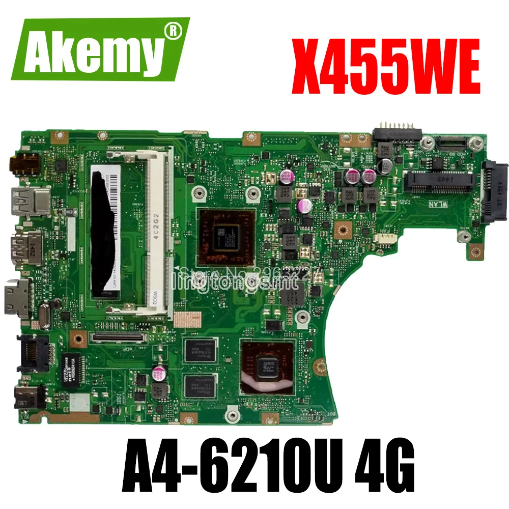 

SAMXINNO для For For For For Asus X455WE материнская плата X455WE REV 2,0 материнская плата с A4-6210U 4G CPU 100% протестирована