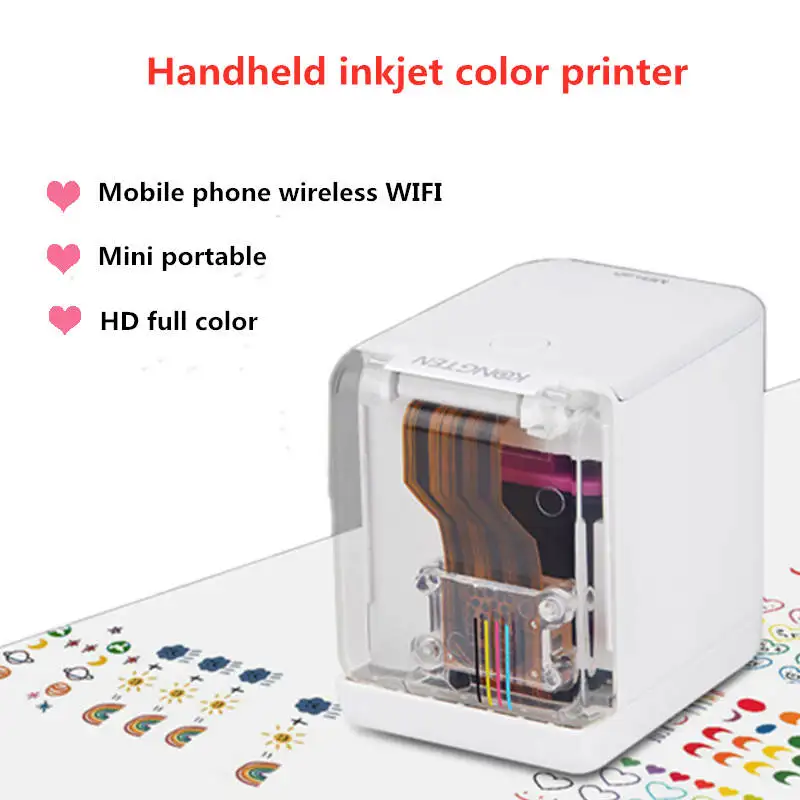 In STOCK Kongten Mbrush Mark Jet Printer Bluetooth Mobile Color Mini Handheld Printer Portable Wifi Printers PrinCube Inkjet#R40