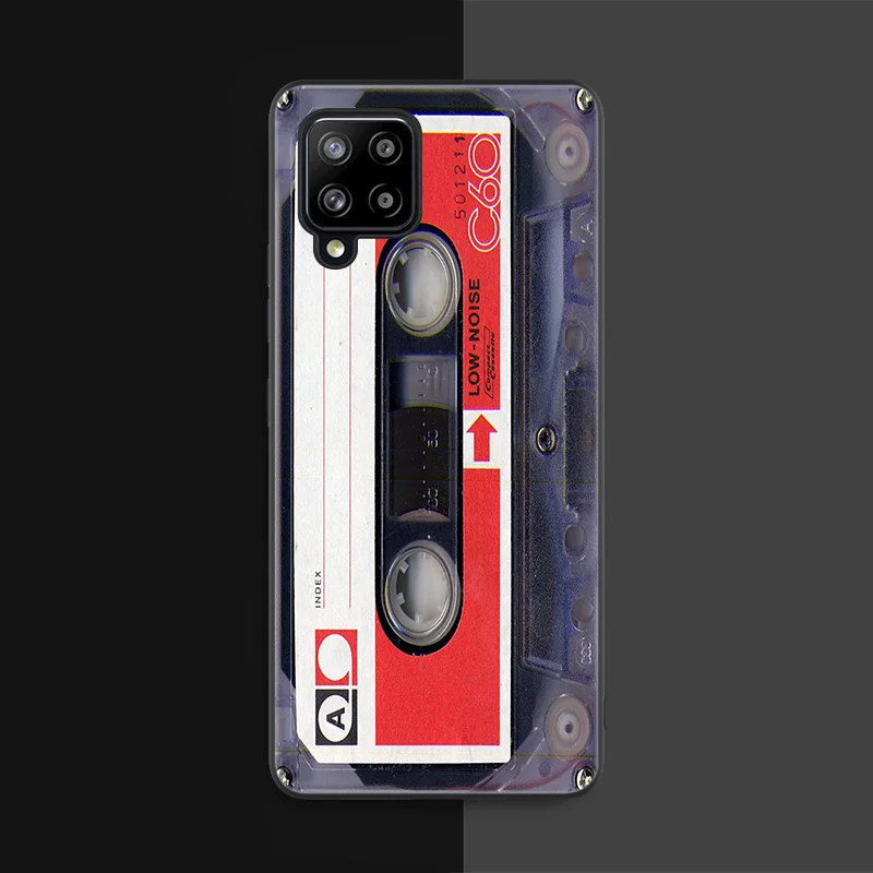 Vintage Cassette tape retro style Case For Samsung Galaxy A12 A02S A22 A32 A52 A72 A71 A51 A41 A31 A21 A11 A50 A70 A10S A20S