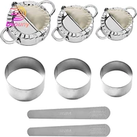 deouny 8pcs stainless steel dumpling maker dumpling mold and cutter empanada press for ravioli pastry pie wrappers kitchen tools