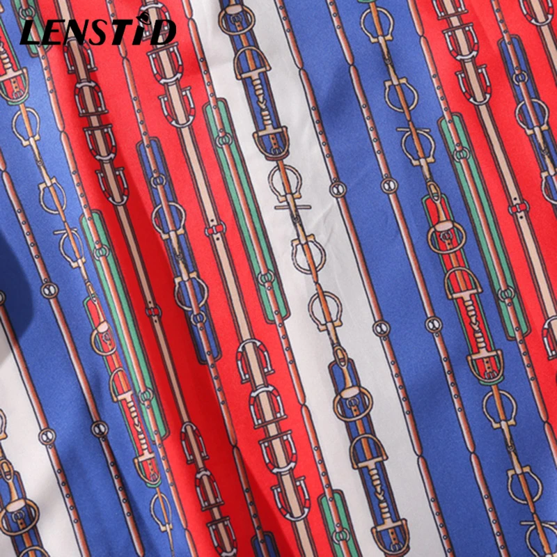 Мужская рубашка в стиле хип-хоп LENSTID винтажная Гавайская пляжная с ремнем на