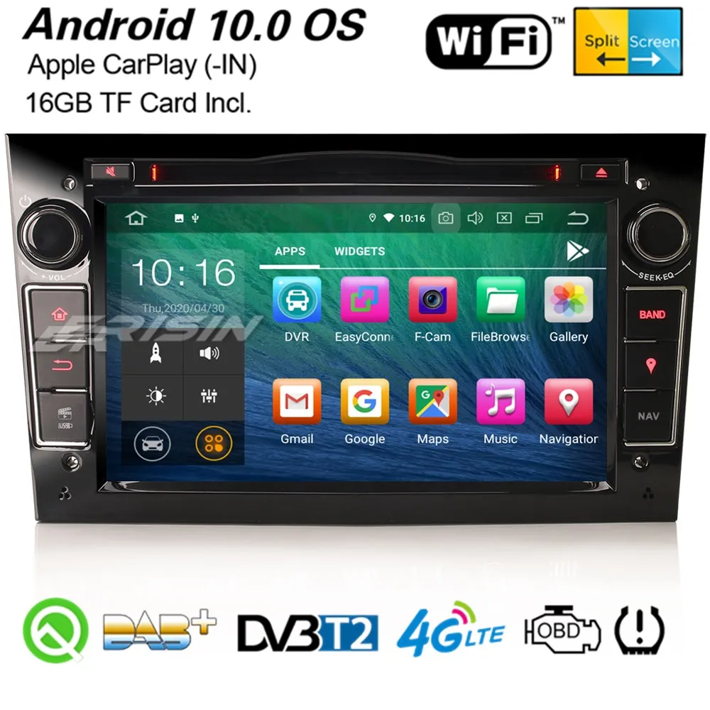 Erisin 5160 Android 10.0 CarPlay DAB+Navi Car Stereo WiFi DVR BT For Opel Vauxhall Astra Vivaro Combo Corsa Vectra Signum Zafira - купить по
