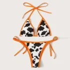 Сексуальное бикини 2021, купальник с коровьим принтом, женский купальник, комплект бикини пуш-ап, летний бандажный купальный костюм, Бразильский купальный костюм # T2P