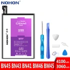 Аккумулятор NOHON для Xiaomi Redmi Note 5, 4, 4X, 3, 2, сменная батарея BN45, BN43, BN41, BM46, BM45, Оригинальная литий-полимерная батарея