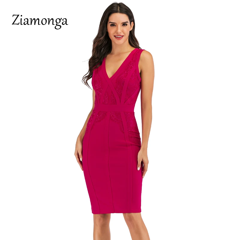 Ziamonga сексуальное Бандажное летнее платье 2019 модное облегающее без рукавов для