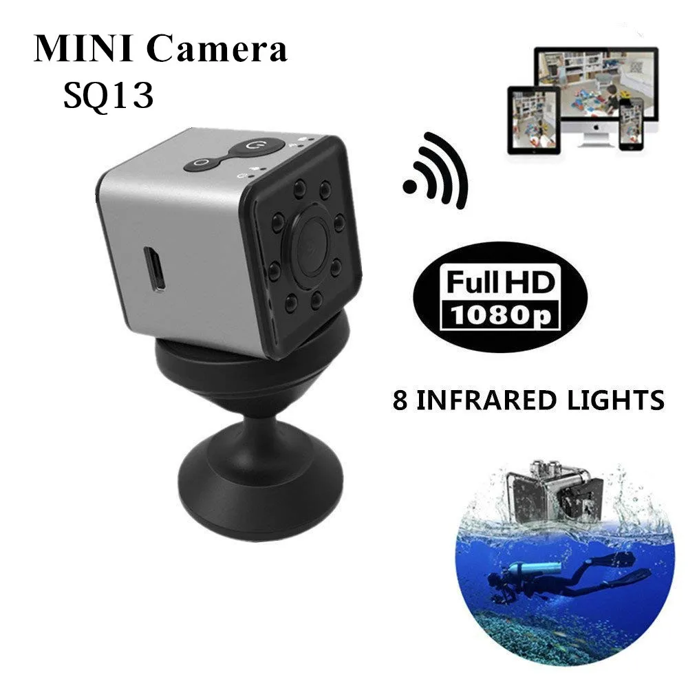 HD Wi Fi мини камера SQ13 1080P широкоугольная Водонепроницаемая видеокамера DVR