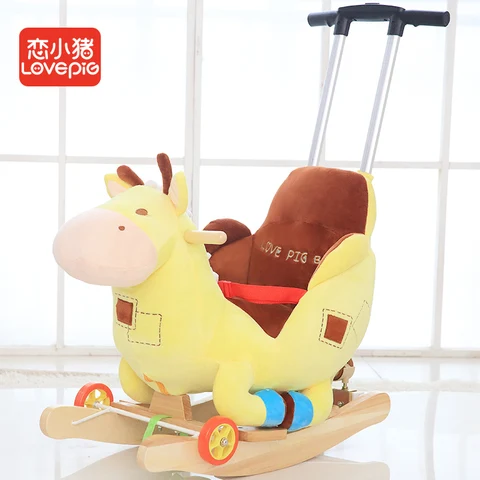 Детское плюшевое кресло-качалка лошадка, детское кресло-качалка, Детские уличные игрушки для катания на велосипеде с тележкой для раннего развития, детские подарки на день рождения