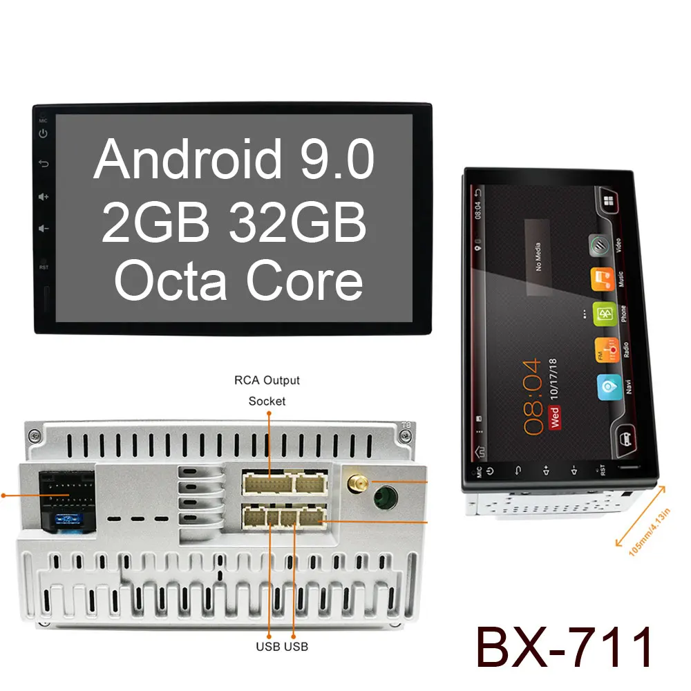 2G 32G T8 BX-711 " Android 9,0 2 DIN Авторадио gps навигация Bluetooth автомобильный стерео плеер 1024*600 сенсорный экран с USB wifi USB SD PX6 4G 64G - Цвет: 2G 32G T8 BX-711