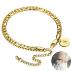 5 мм браслет золотого цвета для женщин цепочка Figaro Rolo 12 знаков зодиака Созвездия очаровательные украшения для ног для девочек Лето DA43