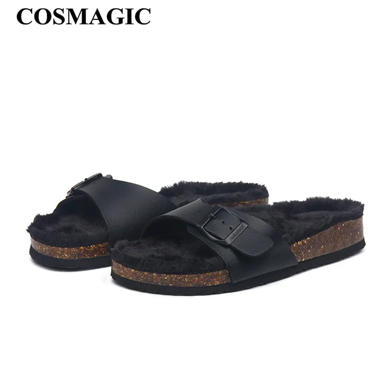 Новинка 2021 Осенние пробковые тапочки COSMAGIC зимние женские повседневные сплошные